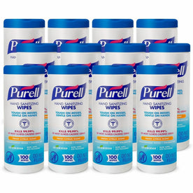 PURELL® Sanitizing Wipes - Fresh Citrus - White - 100 Per Canister - 12 / Carton - Hand Sanitizers