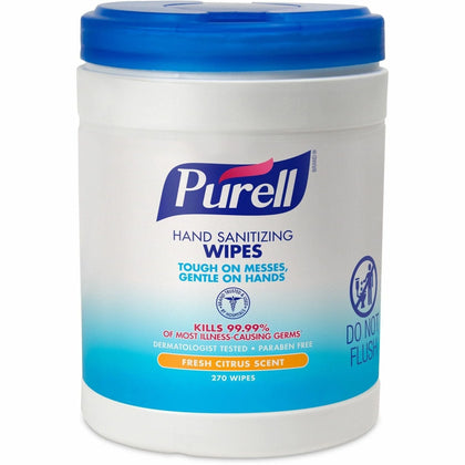 PURELL® Sanitizing Wipes: WhiteTub - 270 Count - 1 Each - Hand Sanitizers