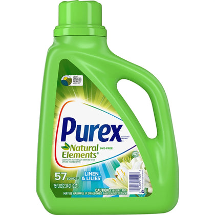 Purex Natural Elements Liquid Detergent - Linen & Lilies Scent - Hypoallergenic Skin-friendly - Laundry Cleaning