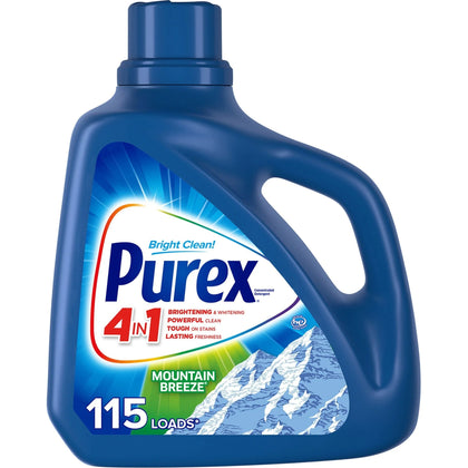 Purex Ultra Laundry Detergent: Mountain Breeze Scent 149.8 fl oz Concentrate - Dirt & Stain Remover - Cleaning Supplies