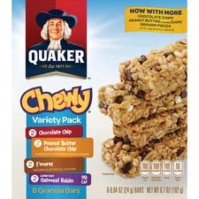 Quaker Oats Chewy Granola Bars Variety Pack - 8 - Assorted Flavors - Snacks