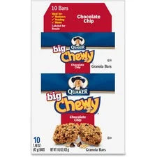 Quaker Oats Chocolate Chip Big Chewy Granola Bars - Individually Wrapped - 10 - Snacks