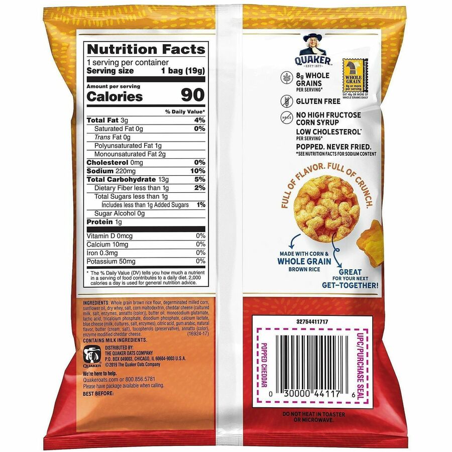 Quaker Popped Rice Crisps - Rear