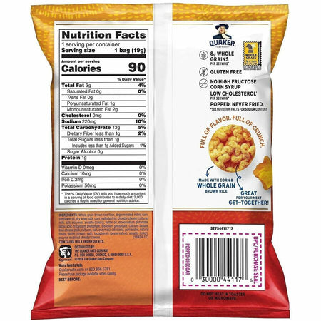 Quaker Popped Rice Crisps - Rear