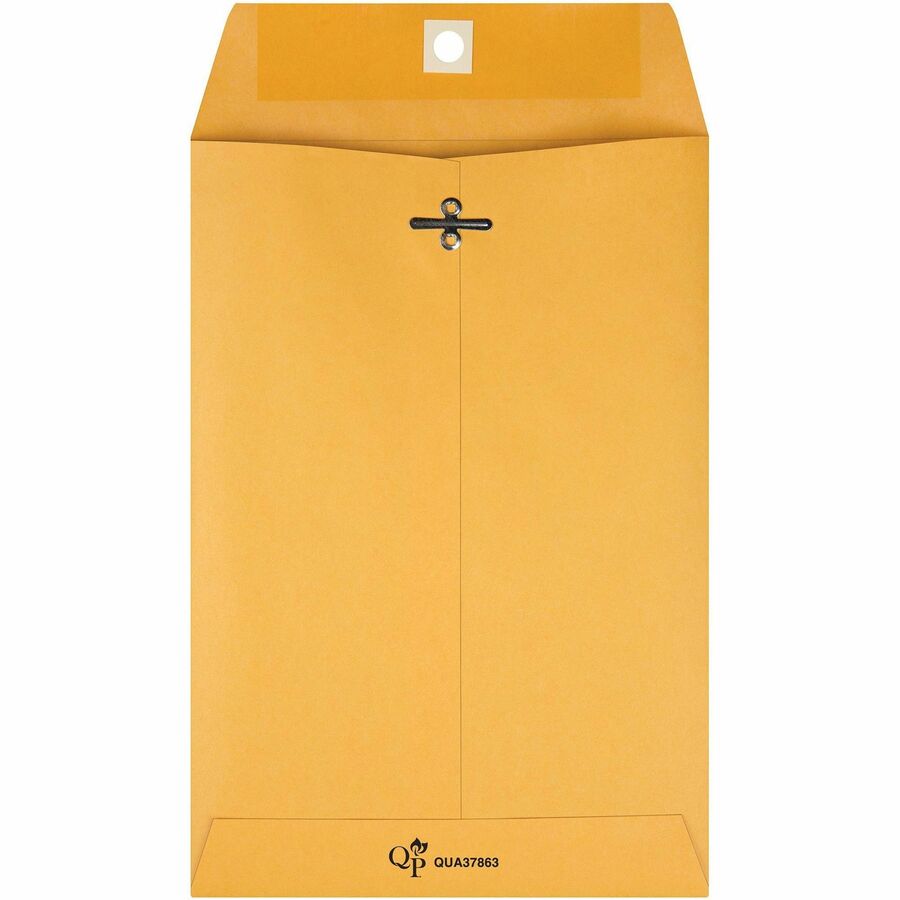 Quality Park 6-1/2 x 9-1/2 Clasp Envelopes ith Deeply Gummed Flaps - Rear