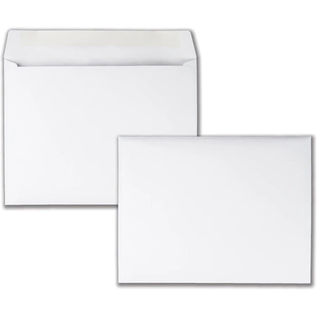 Quality Park Booklet Envelopes: #9 1/2 9x12 28lb White - 100/Box - Large Format / Catalog Envelopes