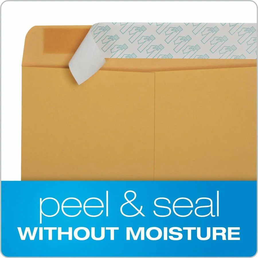 Quality Park Catalog Envelopes with Redi-Strip Closure - 9x12 - 28 lb - Kraft - 100/Box - Large Format