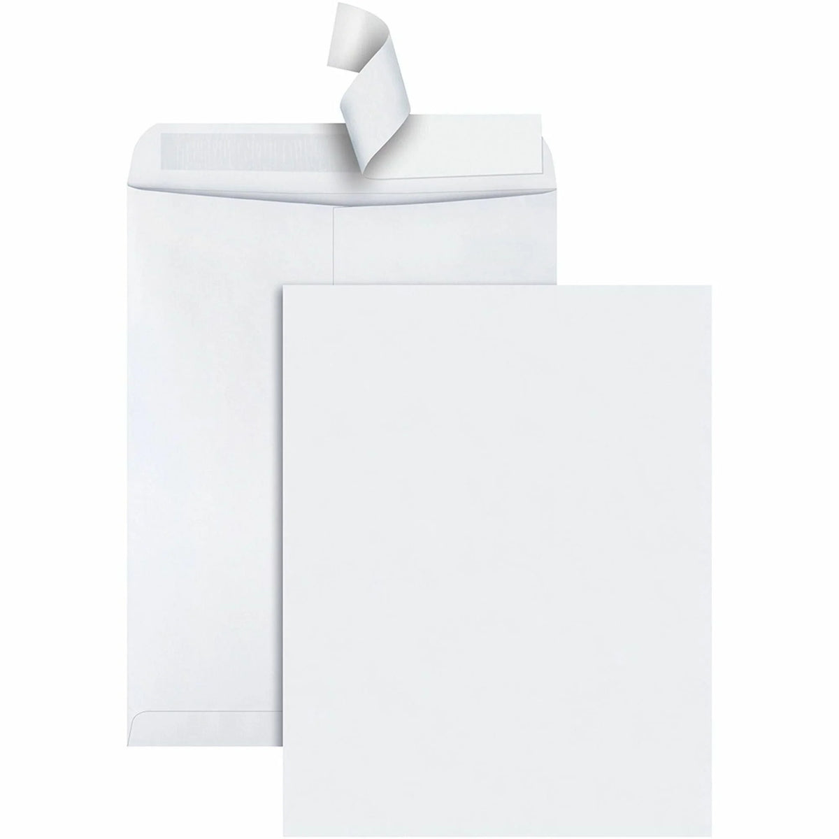Quality Park Catalog Mailing Envelopes with Redi-Strip Self-Seal - #15 1/2 - 12x15.5 - 28lb - White - 100/Box - Large