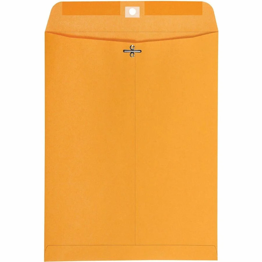 Quality Park Clasp Envelopes - 10x13 High Bulk Deeply Gummed Flaps - Clear Kraft - 100/Box