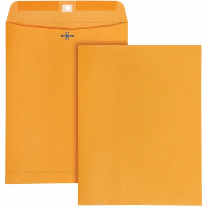 Quality Park Clasp Envelopes - 10x13 High Bulk Deeply Gummed Flaps - Clear Kraft - 100/Box