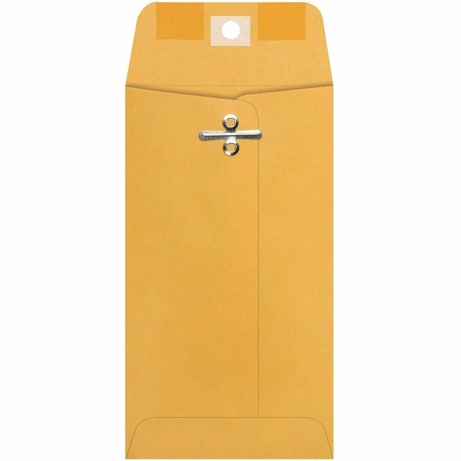 Quality Park Clasp Envelopes - 3-3/8 x 6 Size - 28 lb - Brown Kraft - 100/Box
