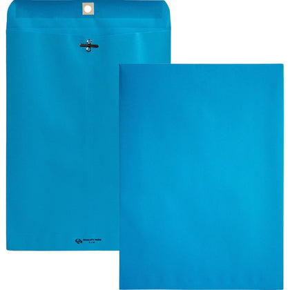 Quality Park Clasp Envelopes - #90 - 9x12 - 28 lb - Blue - Wove - 10/Pack
