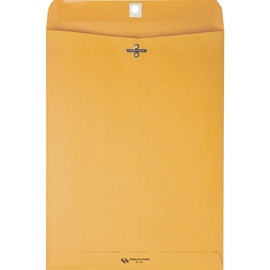 Quality Park Clasp Envelopes - #90 - 9x12 - 28 lb - Kraft - 100/Box