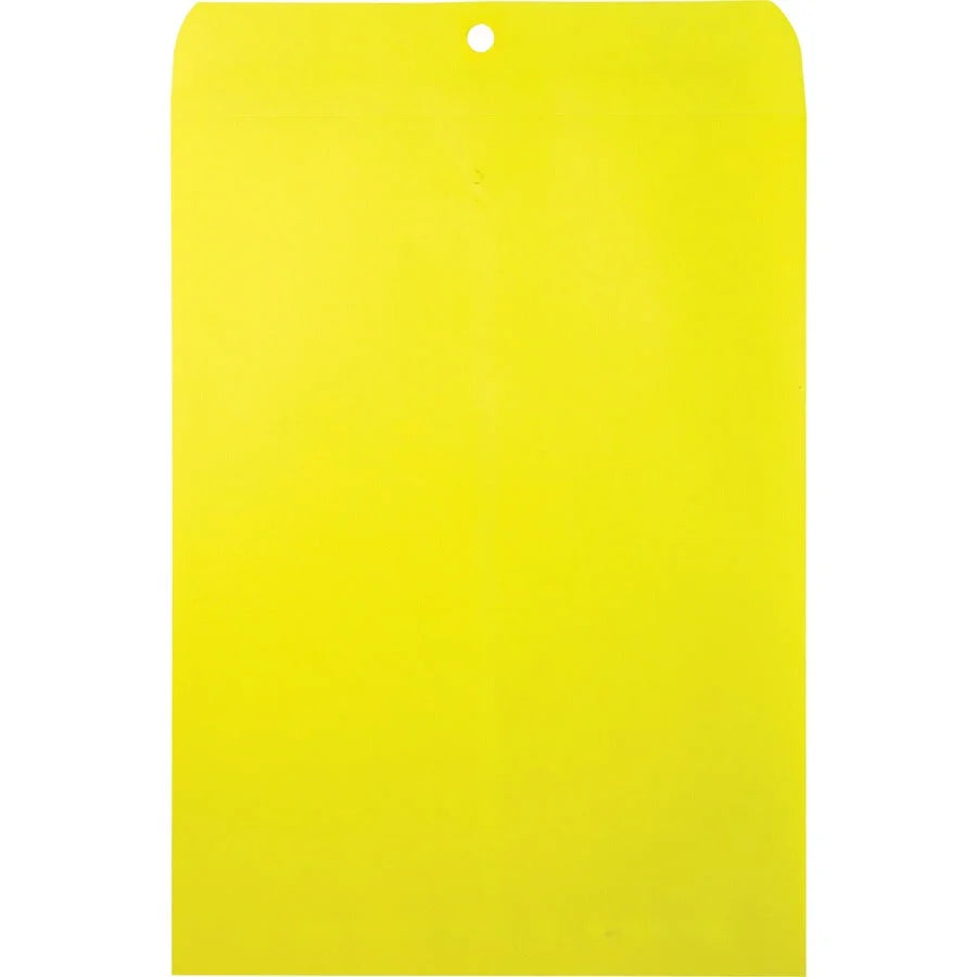 Quality Park Clasp Envelopes - #90 - 9x12 - 28 lb - Yellow - 10/Pack
