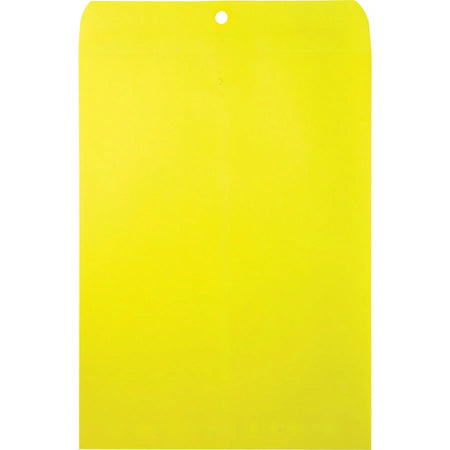 Quality Park Clasp Envelopes - #90 - 9x12 - 28 lb - Yellow - 10/Pack