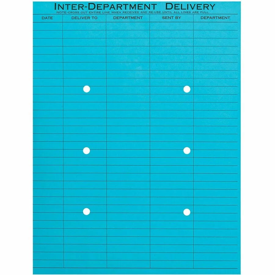 Quality Park Inter-Departmental Envelopes - 10x13 - Blue - 100/Box - Interdepartmental