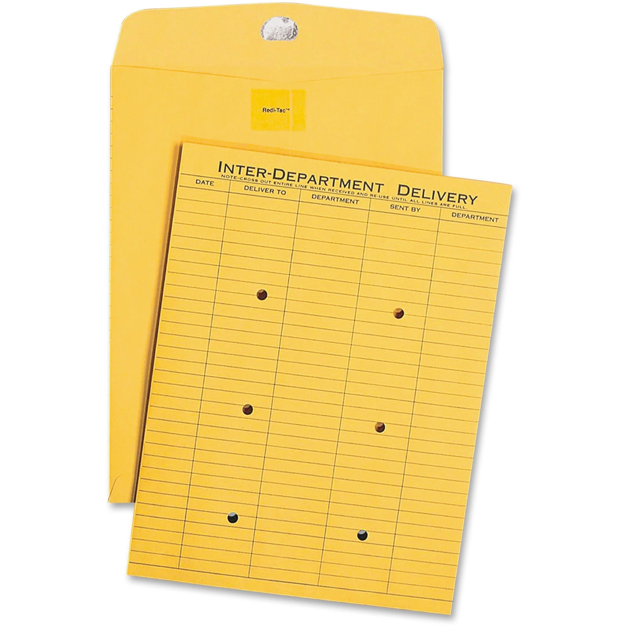 Quality Park Inter-Departmental Envelopes: 10x13 Resealable Closure 32 lb - Light Brown Kraft - 100/Box