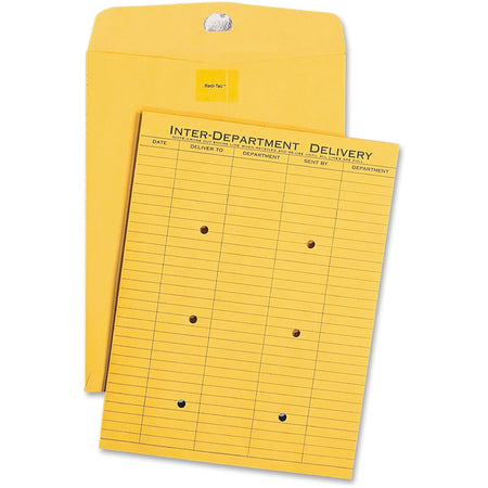 Quality Park Inter-Departmental Envelopes: 10x13 Resealable Closure 32 lb - Light Brown Kraft - 100/Box