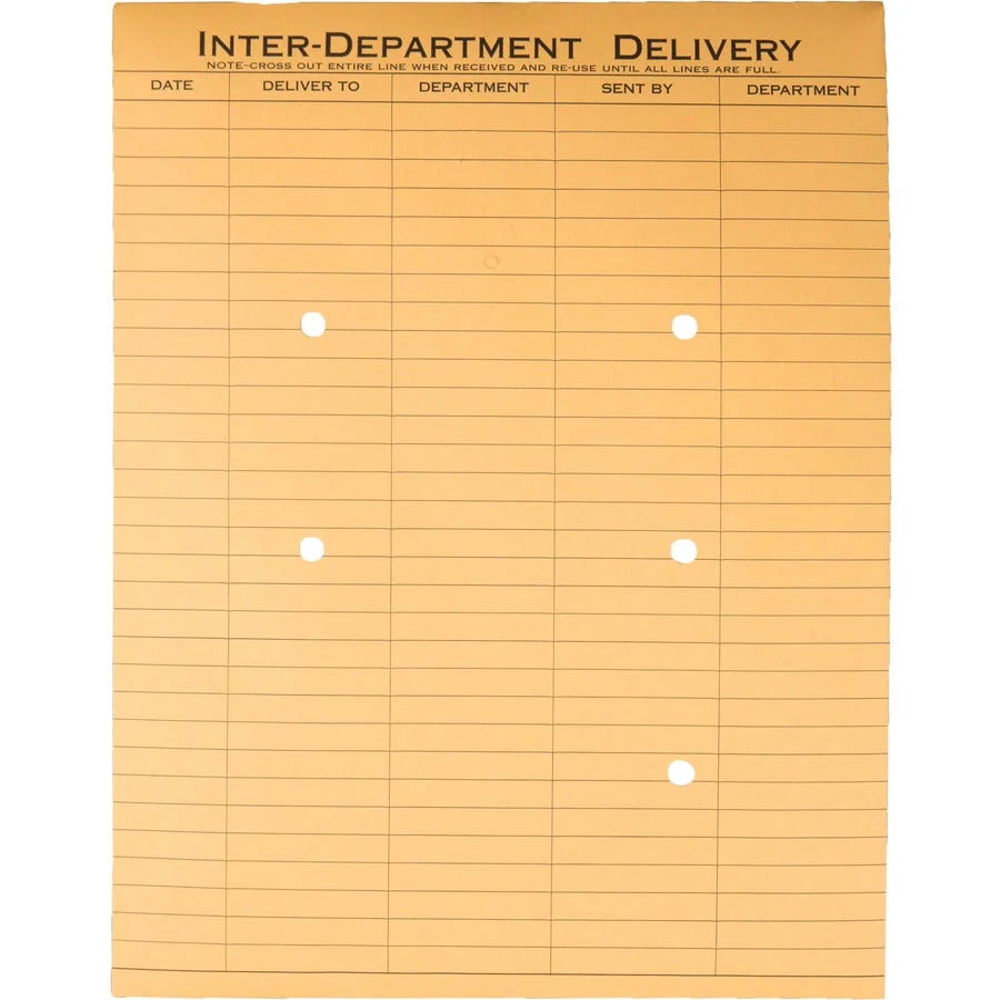 Quality Park Inter-Departmental Envelopes - 10x13 - String/Button - Brown Kraft - Interdepartmental