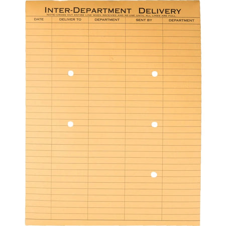 Quality Park Inter-Departmental Envelopes - 10x13 - String/Button - Brown Kraft - Interdepartmental