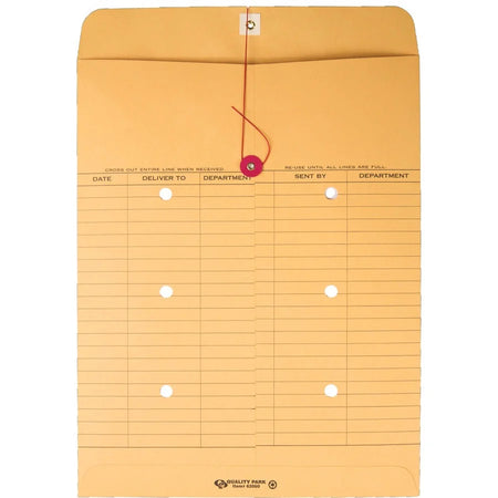 Quality Park Inter-Departmental Envelopes - 10x13 - String/Button - Brown Kraft - Interdepartmental