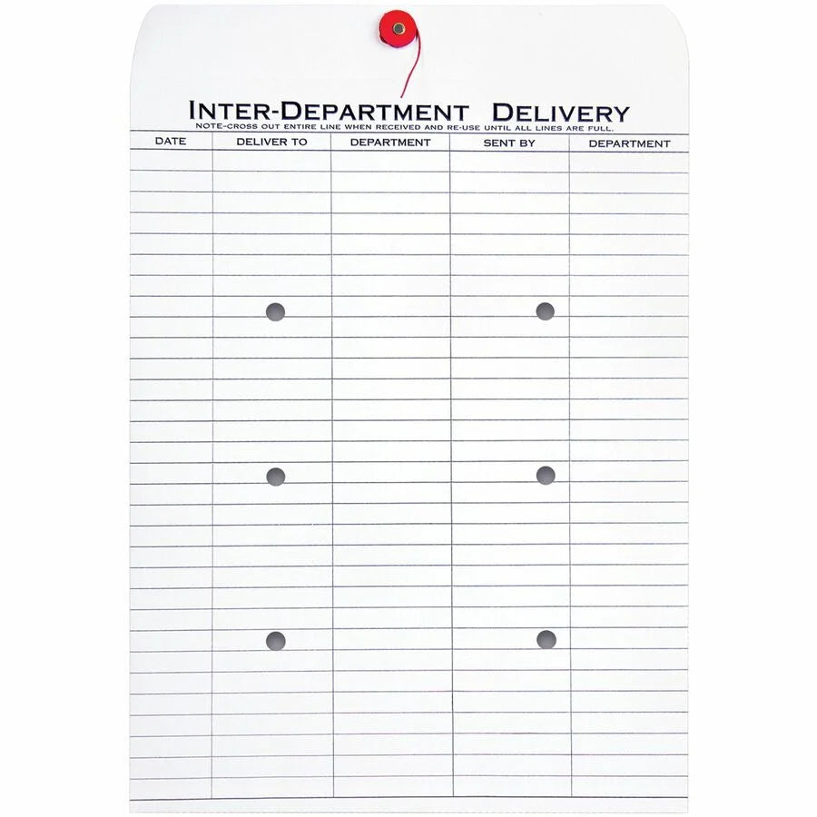 Quality Park Inter-Departmental Envelopes - #13 1/2 - 10’’ x 13’’ - 28 lb - White - Interdepartmental