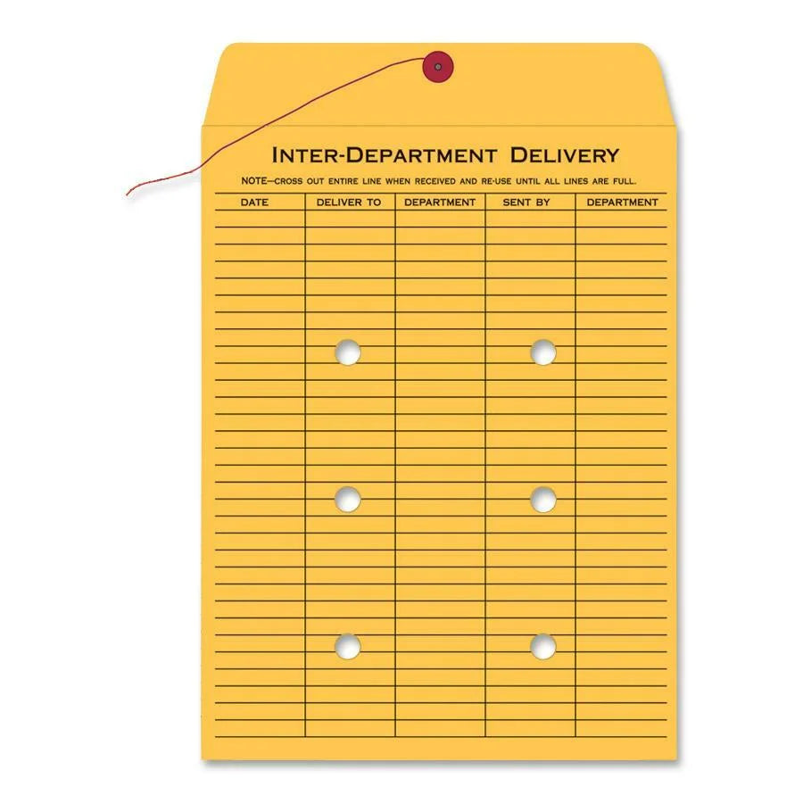 Quality Park Inter-Departmental Envelopes - 9x12 - 28 lb - Brown Kraft - Interdepartmental