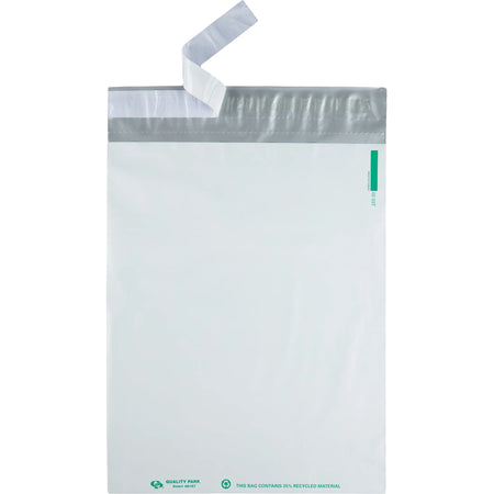 Quality Park Jumbo Poly Mailers: Redi-Strip Self-Sealing 12x15.5 White 100/Pack - Mailers