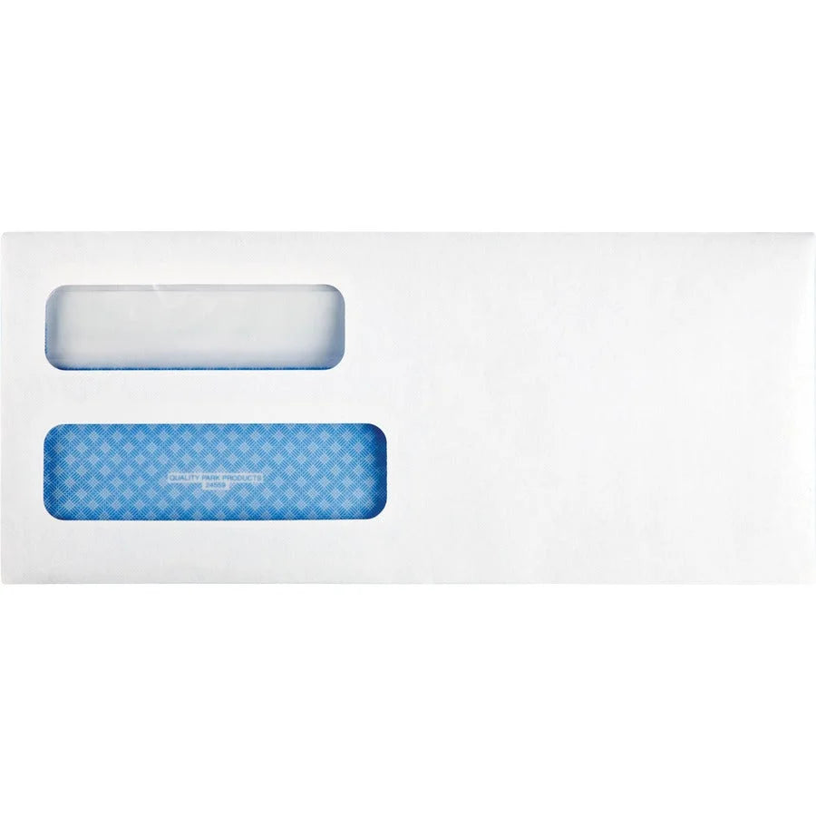 Quality Park No. 10 Double Window Security Envelopes - Self-Seal Closure - 500/Box - Business