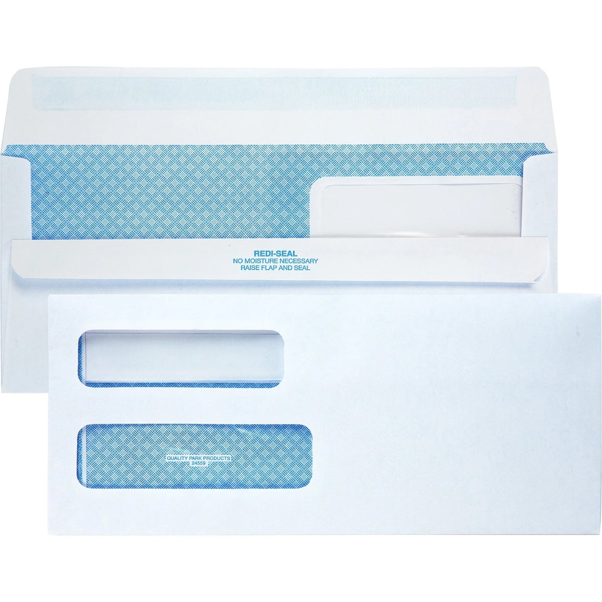 Quality Park No. 10 Double Window Security Envelopes - Self-Seal Closure - 500/Box - Business
