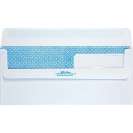 Quality Park No. 10 Double Window Security Tint Business Envelopes with Self-Seal Closure - Rear