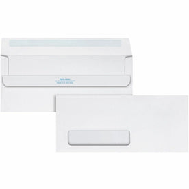 Quality Park No. 10 Single Window Envelopes - Self-Seal Closure - White Wove - 500/Box - Business