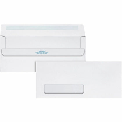 Quality Park No. 10 Single Window Envelopes - Self-Seal Closure - White Wove - 500/Box - Business