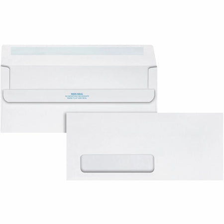 Quality Park No. 10 Single Window Envelopes - Self-Seal Closure - White Wove - 500/Box - Business
