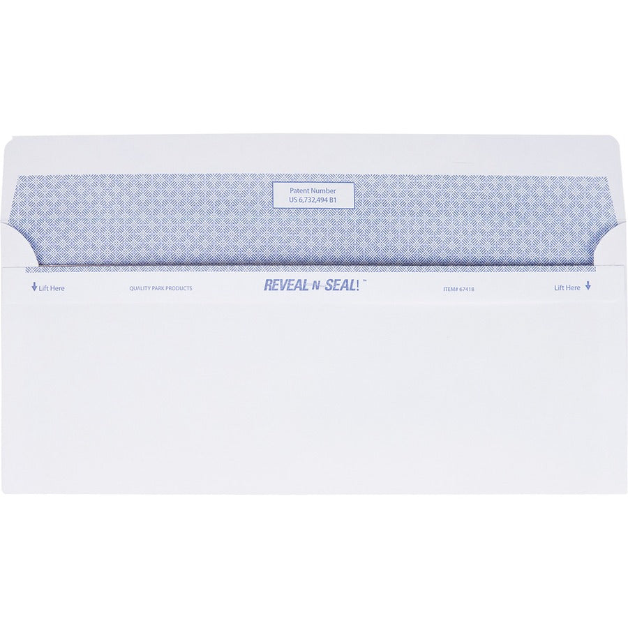 Quality Park No. 10 Single Window Security Tinted with Reveal-N-Seal&reg; Self-Seal Closure - Rear