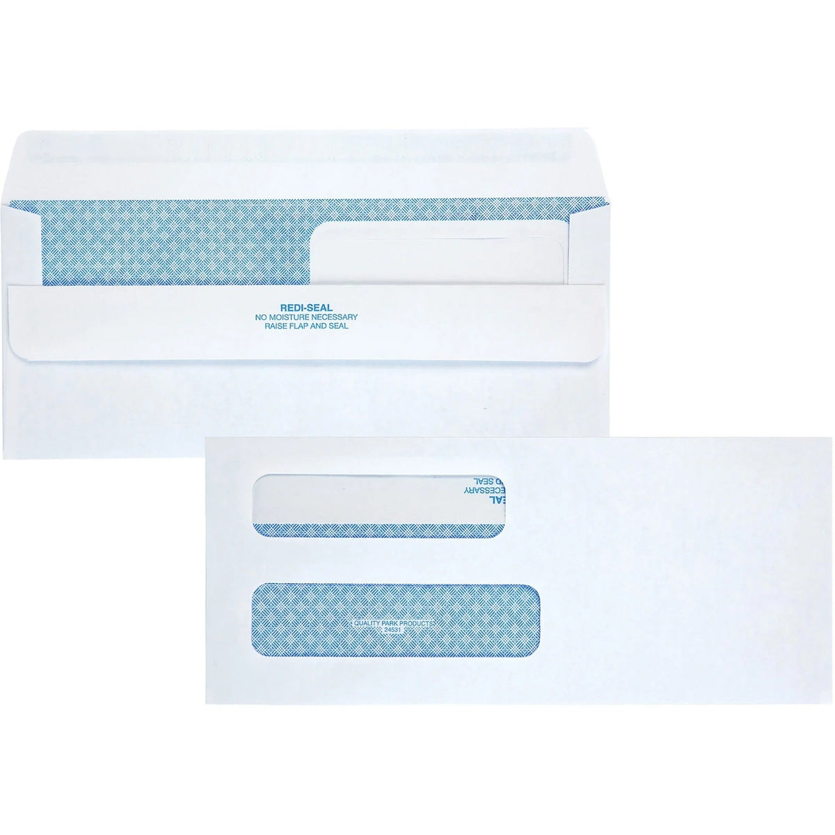 Quality Park No. 8 5/8 Double Window Security Tinted Check Envelopes - 250/Carton - Business