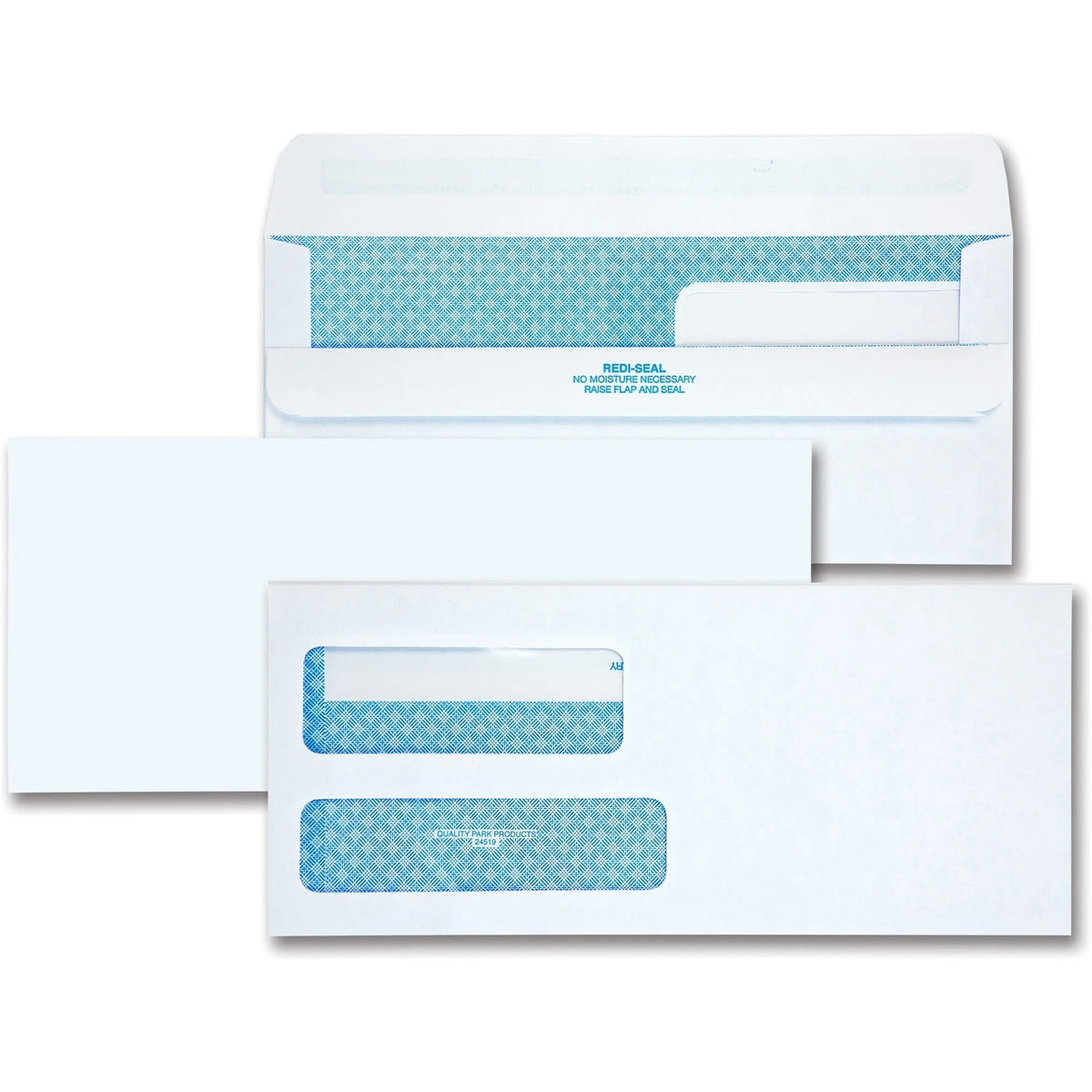 Quality Park No. 9 Double Window Security Envelopes - Self-Seal Closure - 250/Box - Business