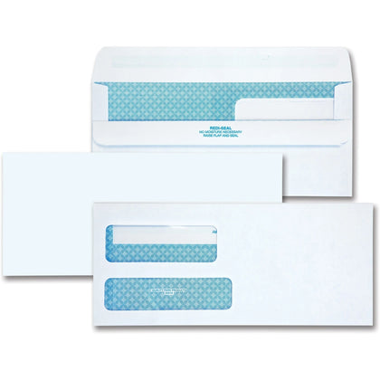 Quality Park No. 9 Double Window Security Envelopes - Self-Seal Closure - 250/Box - Business
