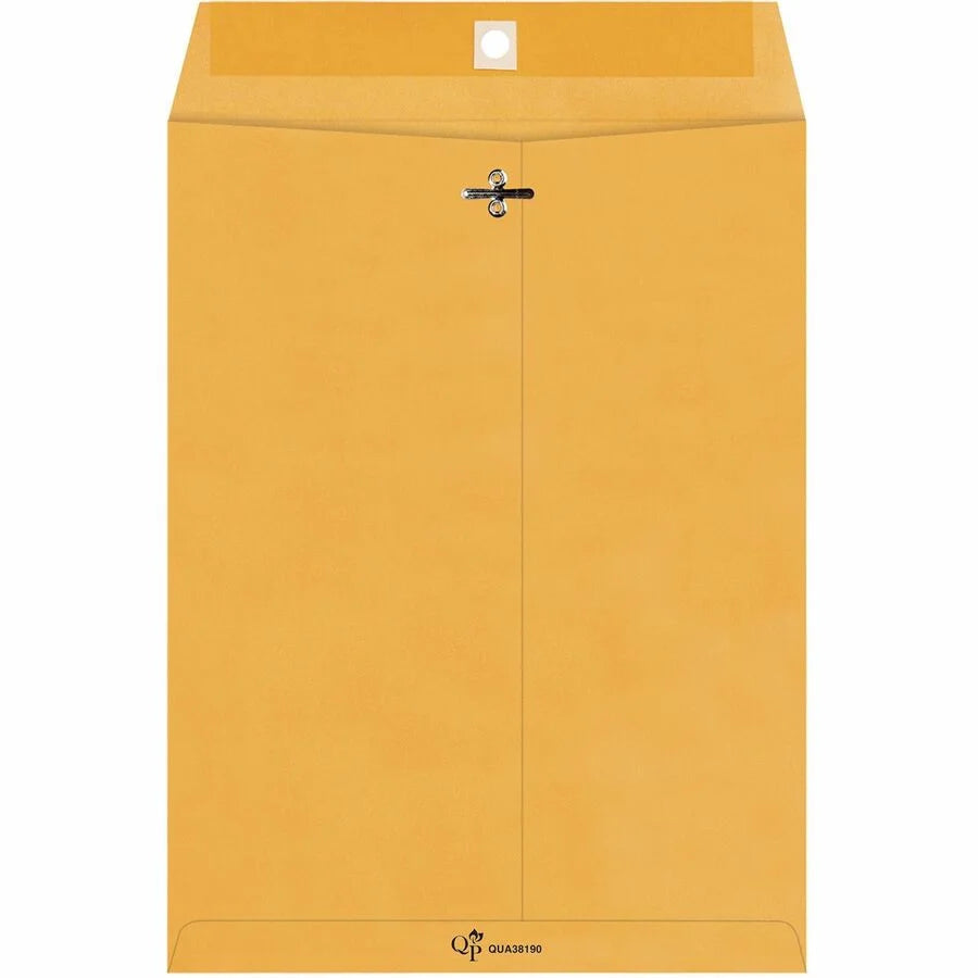 Quality Park Recycled Clasp Envelopes - 9x12 - 28 lb - Brown Kraft - 100/Box