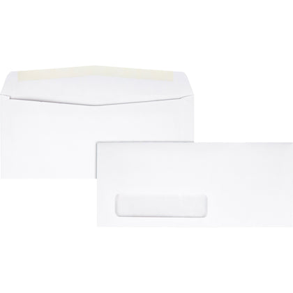 Quality Park Single Window Envelopes - #10 - White - 24 lb - 500/Box - Business