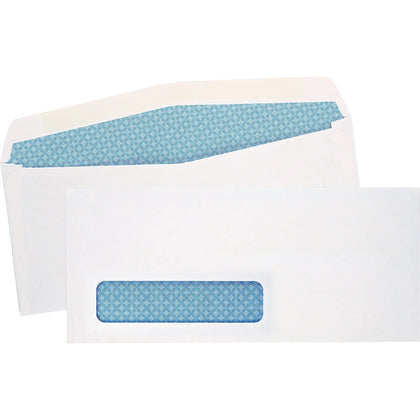 Quality Park Single Window Security Tinted Business Envelopes - #10 - 24 lb - White - 500/Box