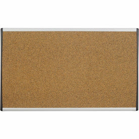 Quartet Arc Cubicle Bulletin Board - 18x30 - Natural Cork - Self-healing - Silver Frame - Boards