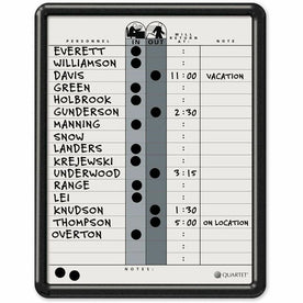 Quartet Classic In/Out Board - 14x11’’ Gray Porcelain - Magnetic & Durable - Planning Boards