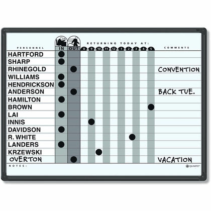 Quartet Classic In/Out Board: 18’’x24’’ Gray Porcelain Surface - Planning Boards