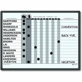 Quartet Classic In/Out Board: 18’’x24’’ Gray Porcelain Surface - Planning Boards