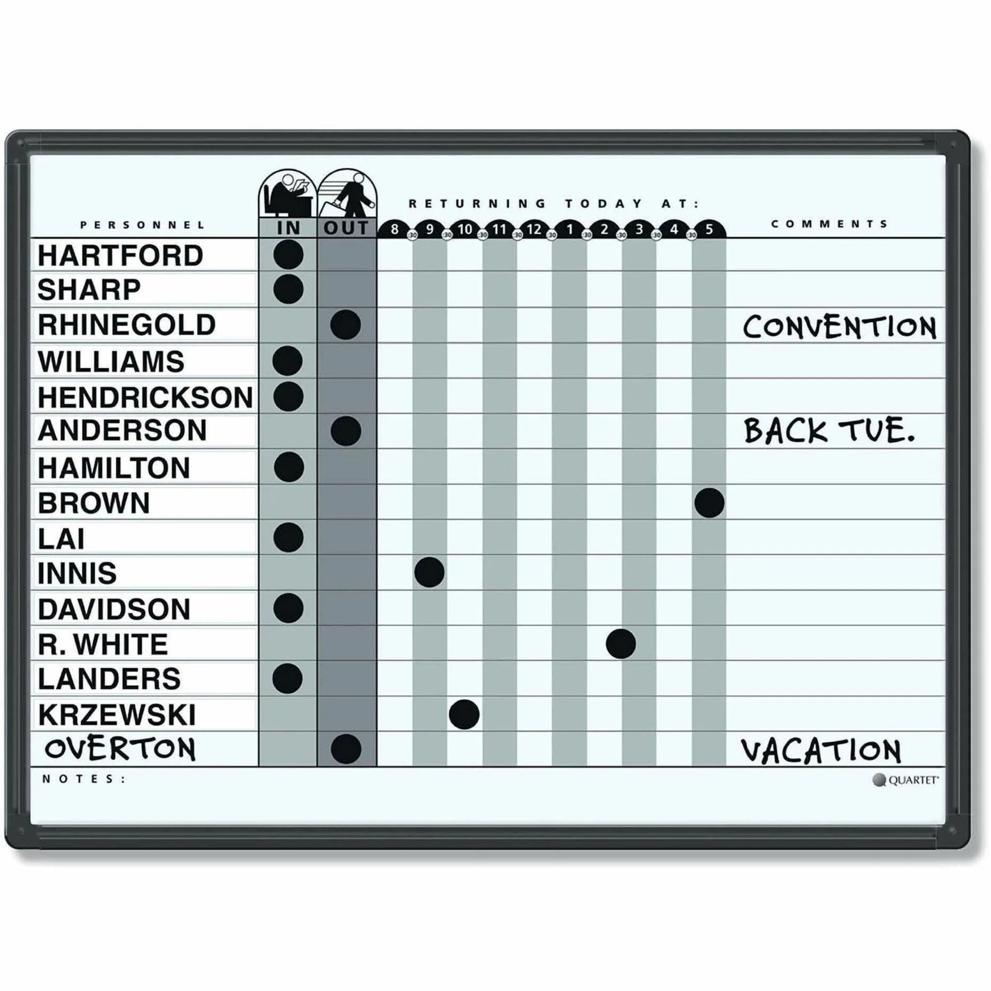 Quartet Classic In/Out Board: 18’’x24’’ Gray Porcelain Surface - Planning Boards