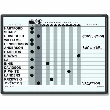 Quartet Classic In/Out Board: 18’’x24’’ Gray Porcelain Surface - Planning Boards