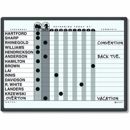 Quartet Classic In/Out Board: 18’’x24’’ Gray Porcelain Surface - Planning Boards