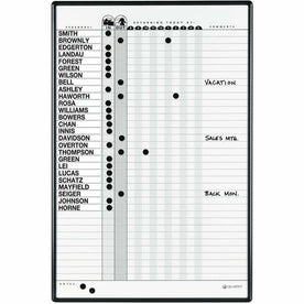 Quartet Classic In/Out Board: 36x24 White Porcelain - Magnetic Scratch-Resistant - Black Aluminum Frame - Planning