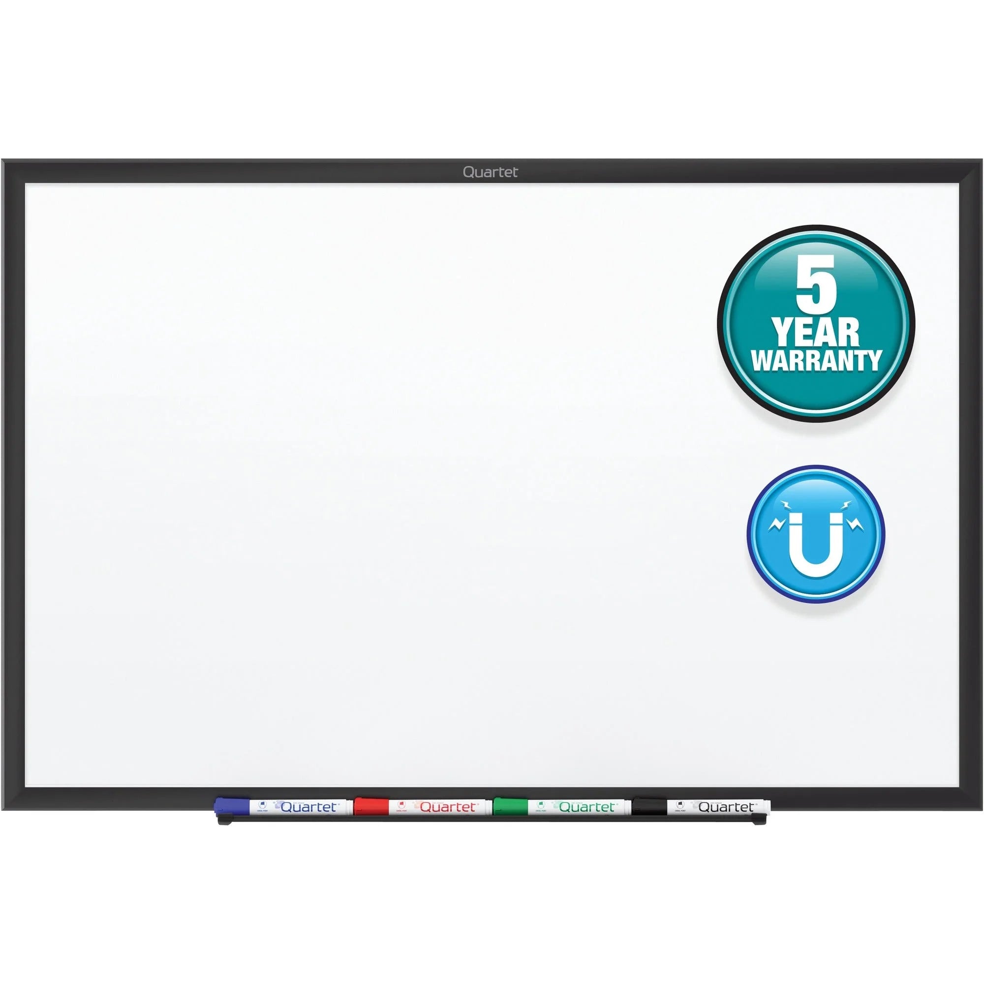 Quartet Classic Magnetic Whiteboard - 8x4 ft - Steel Surface - Black Frame - Dry Erase Boards